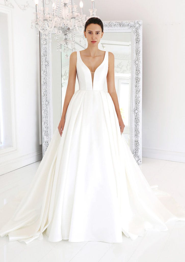 Choose the Dress of Your Dreams: Shop Our Collection of Floor-Length, Sleeveless Gowns for Your Special Day!